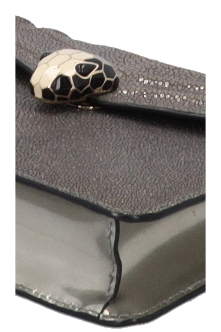 BVLGARI Serpenti Forever Crossbody Bag Silver Karung