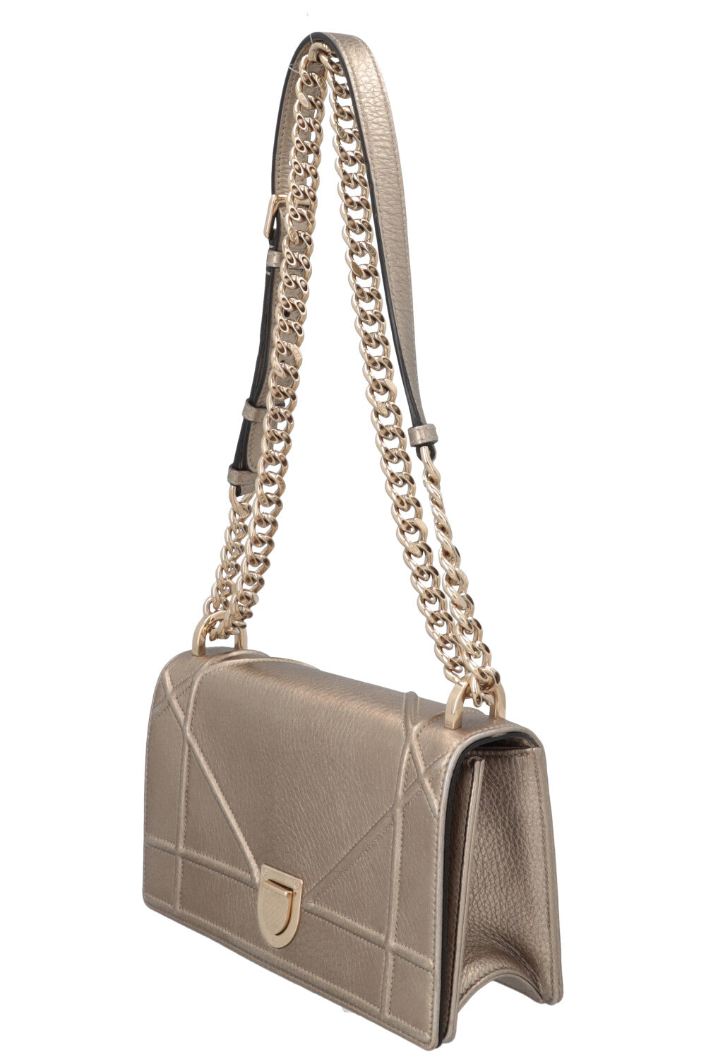 CHRISTIAN DIOR Small Diorama Crossbody Bag Gold