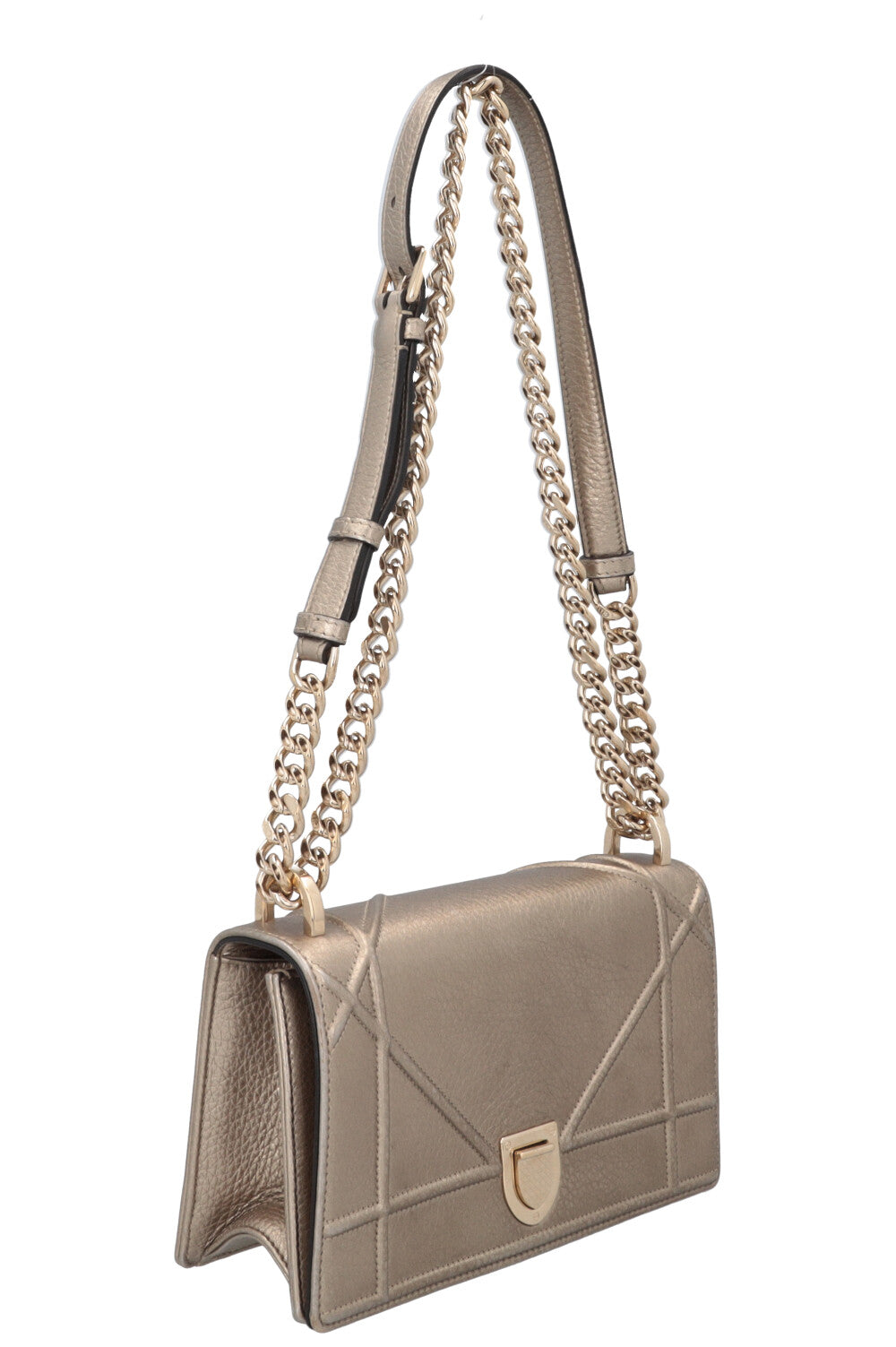 CHRISTIAN DIOR Small Diorama Crossbody Bag Gold