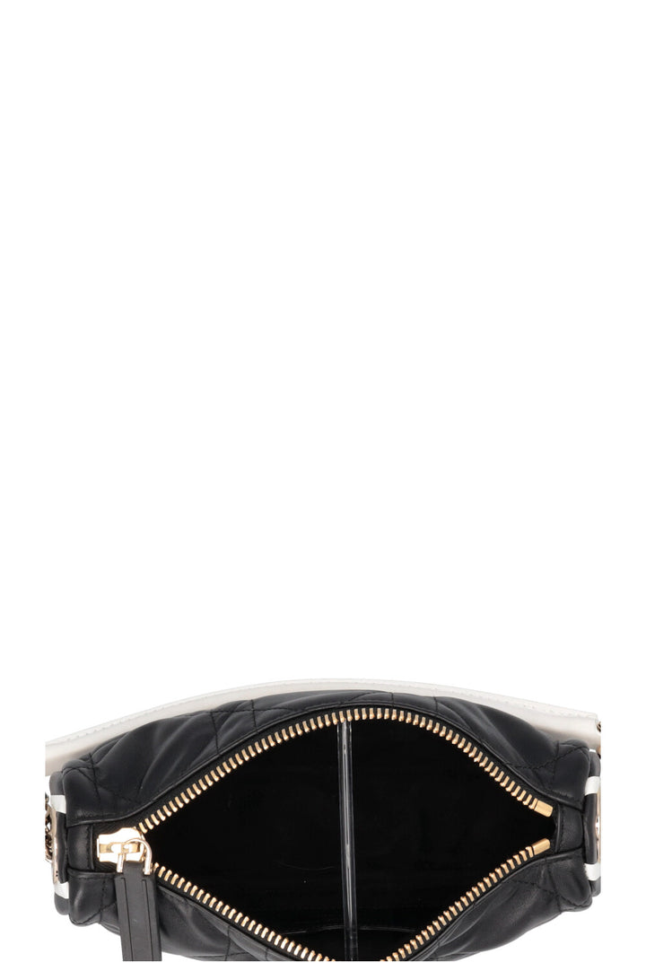 CHRISTIAN DIOR Small Vibe Hobo Bag Black White