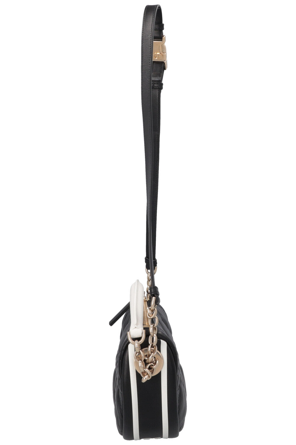 CHRISTIAN DIOR Small Vibe Hobo Bag Black White