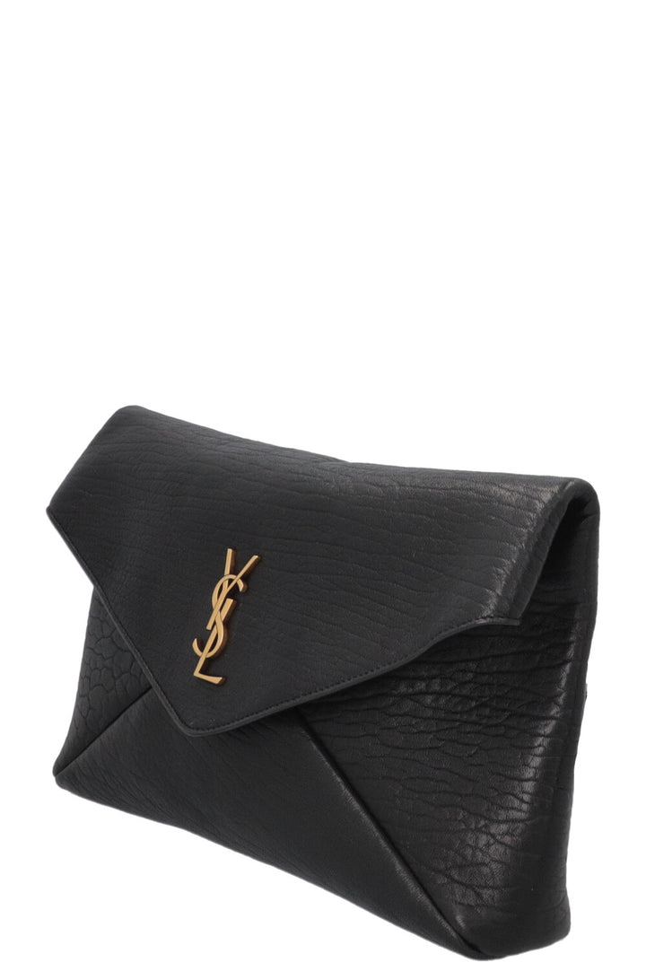 SAINT LAURENT Large Envelope Cassandre Clutch Black