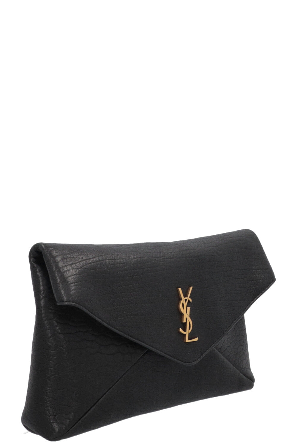 SAINT LAURENT Large Envelope Cassandre Clutch Black
