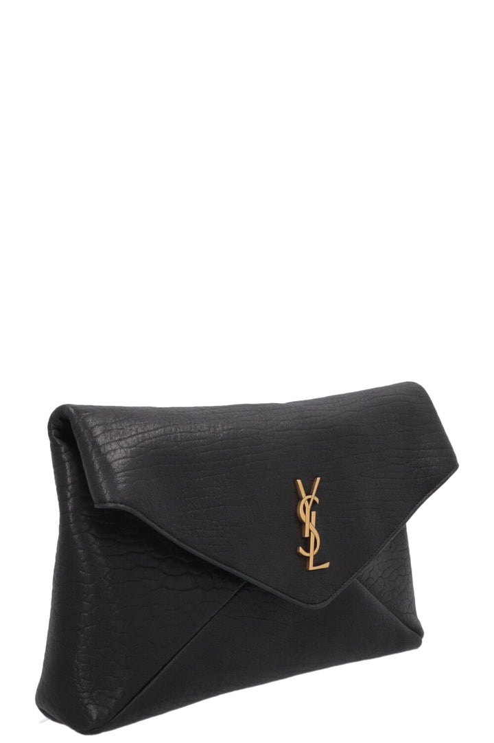 SAINT LAURENT Large Envelope Cassandre Clutch Black