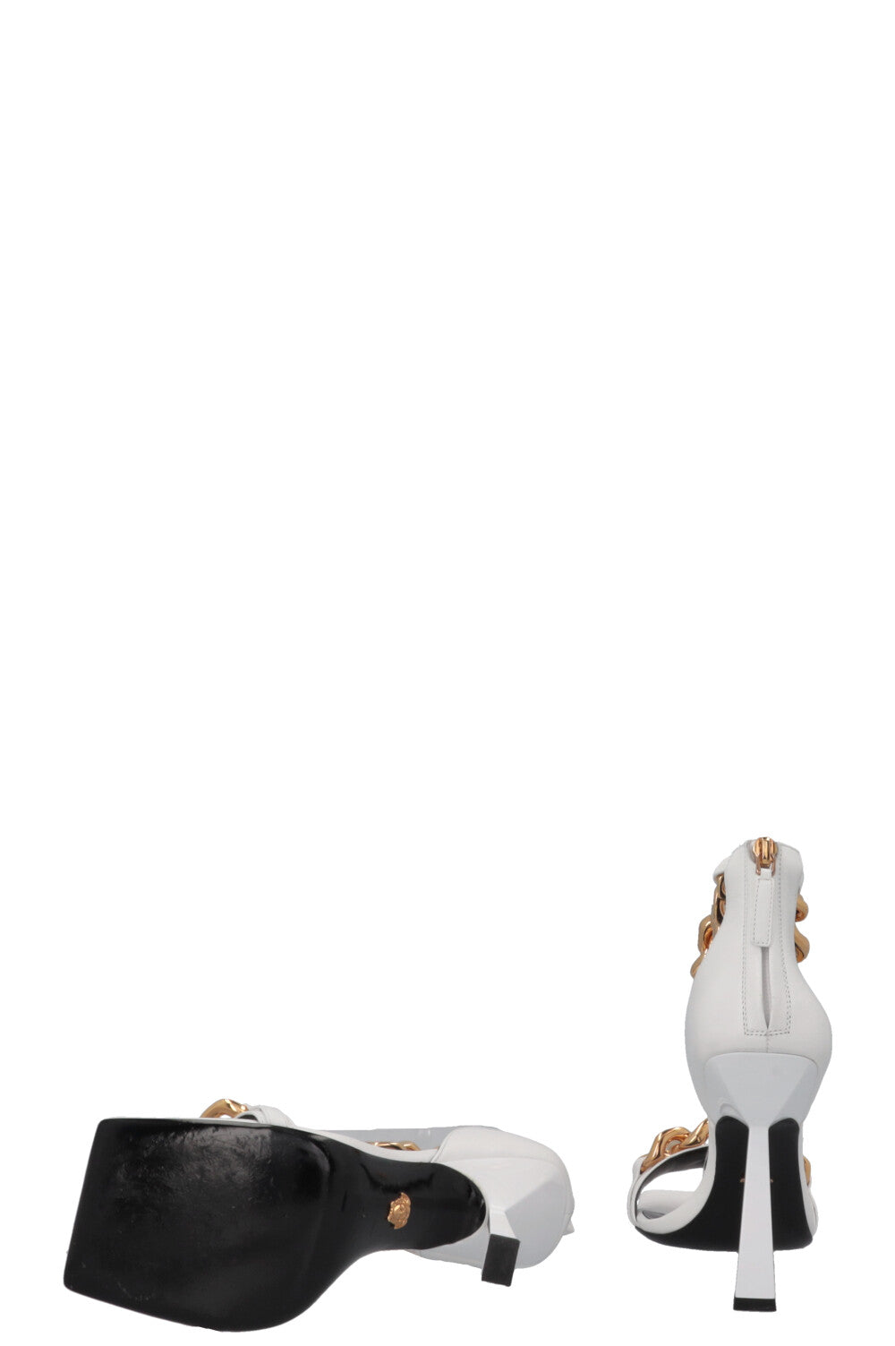 VERSACE Chain Medusa Heels White