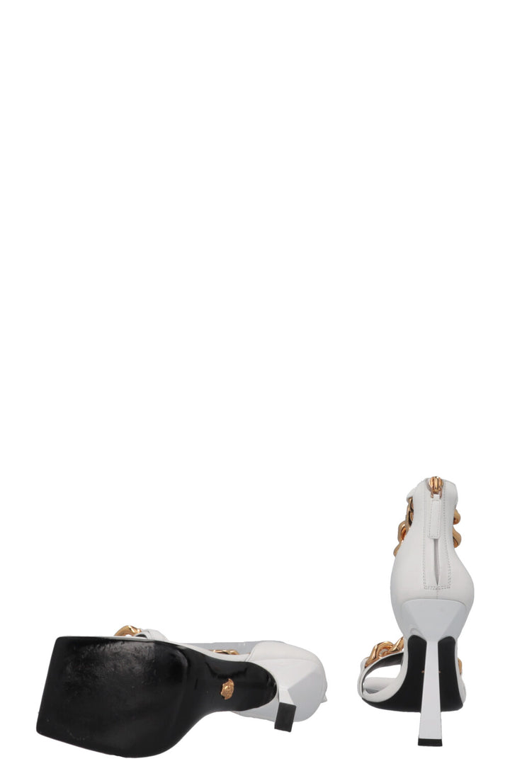 VERSACE Chain Medusa Heels White