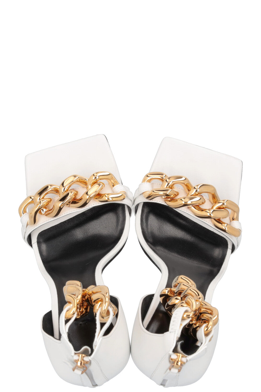 VERSACE Chain Medusa Heels White
