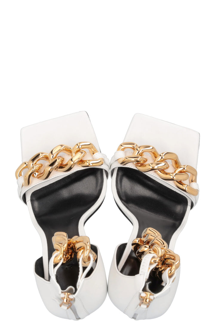 VERSACE Chain Medusa Heels White