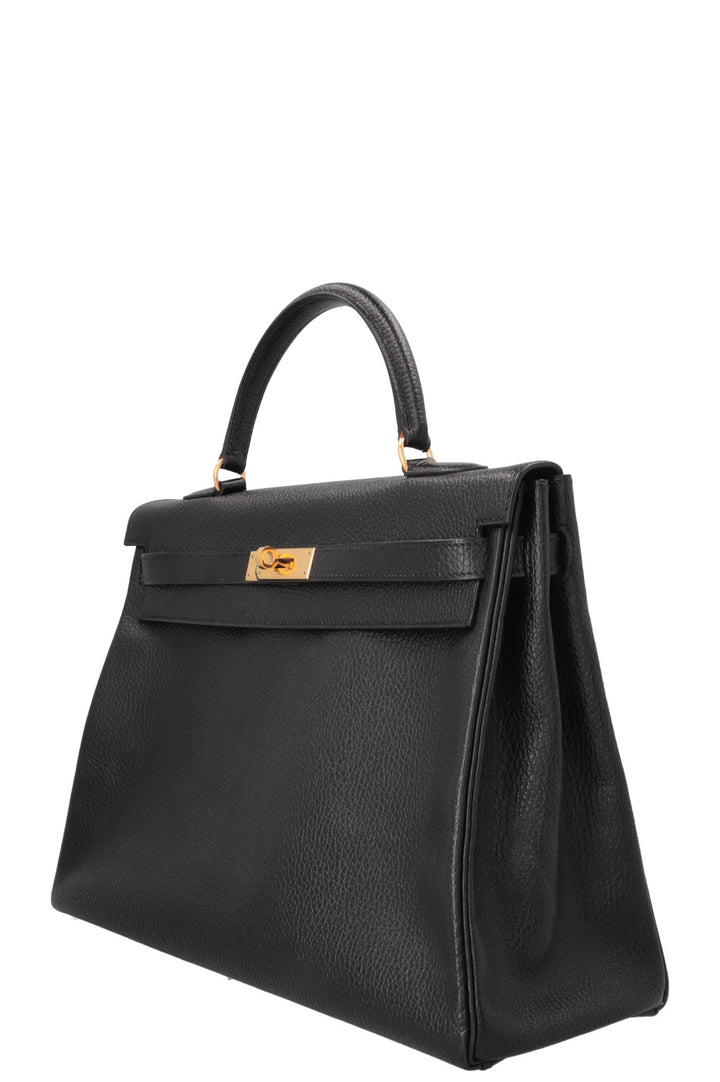 HERMÈS Kelly 35 Fjord Black Gold