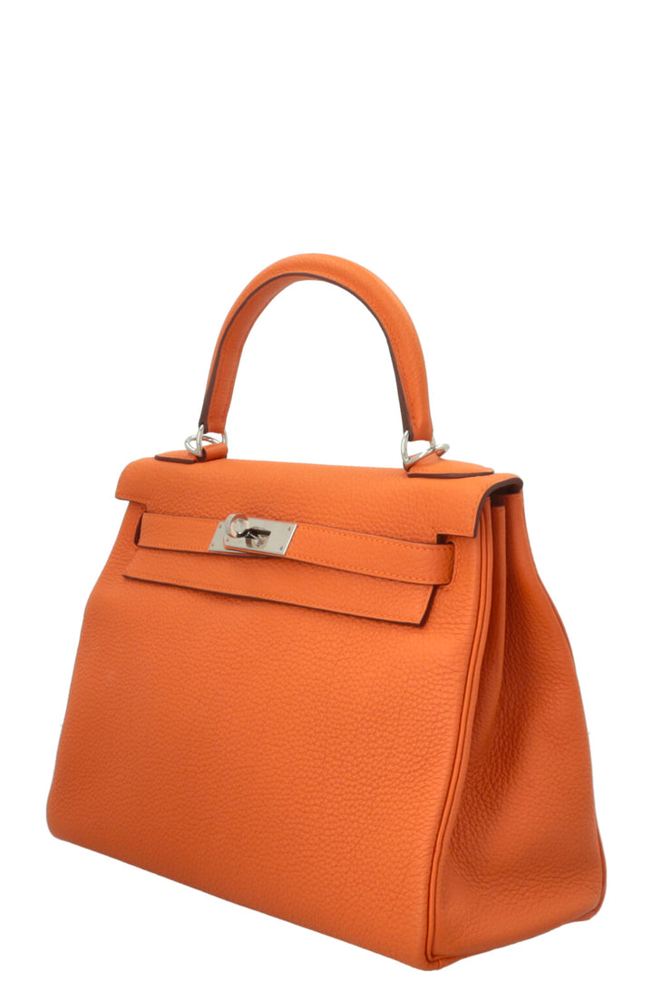 HERMÈS Kelly 28 Retourne Clemence Orange