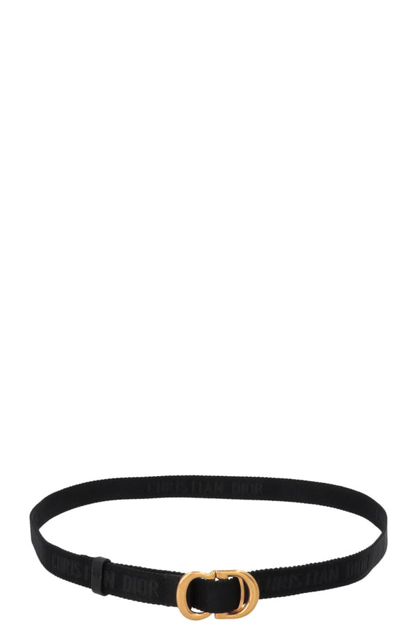 Ceinture en toile noire et or avec logo CD CHRISTIAN DIOR