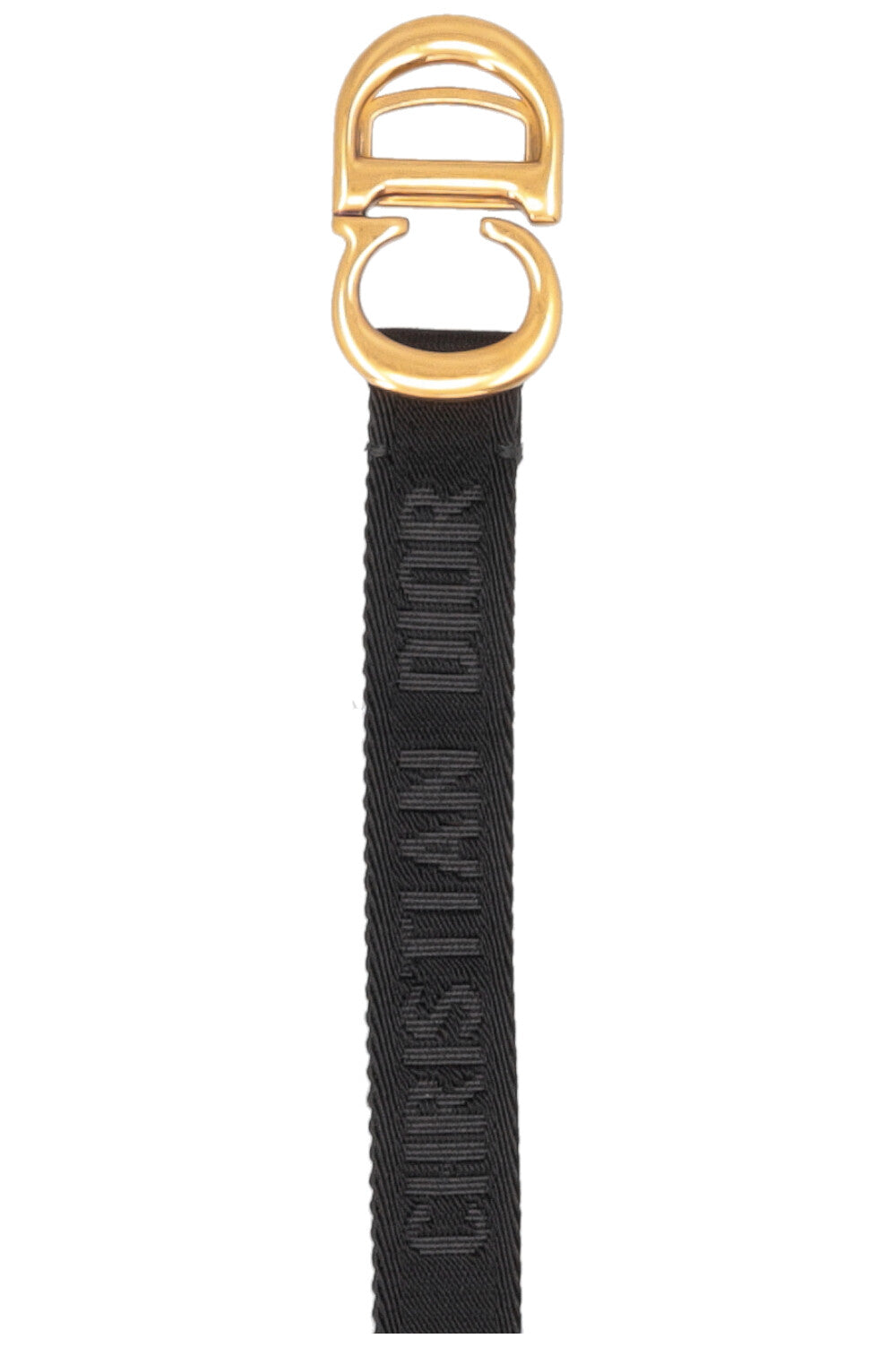 CHRISTIAN DIOR CD Logo Canvas Belt Black Gold