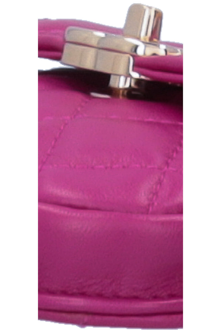 CHANEL Double Waist Bags Belt Tweed Leather Pink