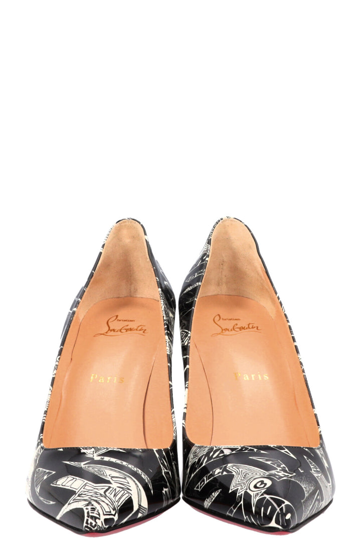 CHRISTIAN LOUBOUTIN Escarpins Pigalle Follies 100 Graffiti Cuir verni