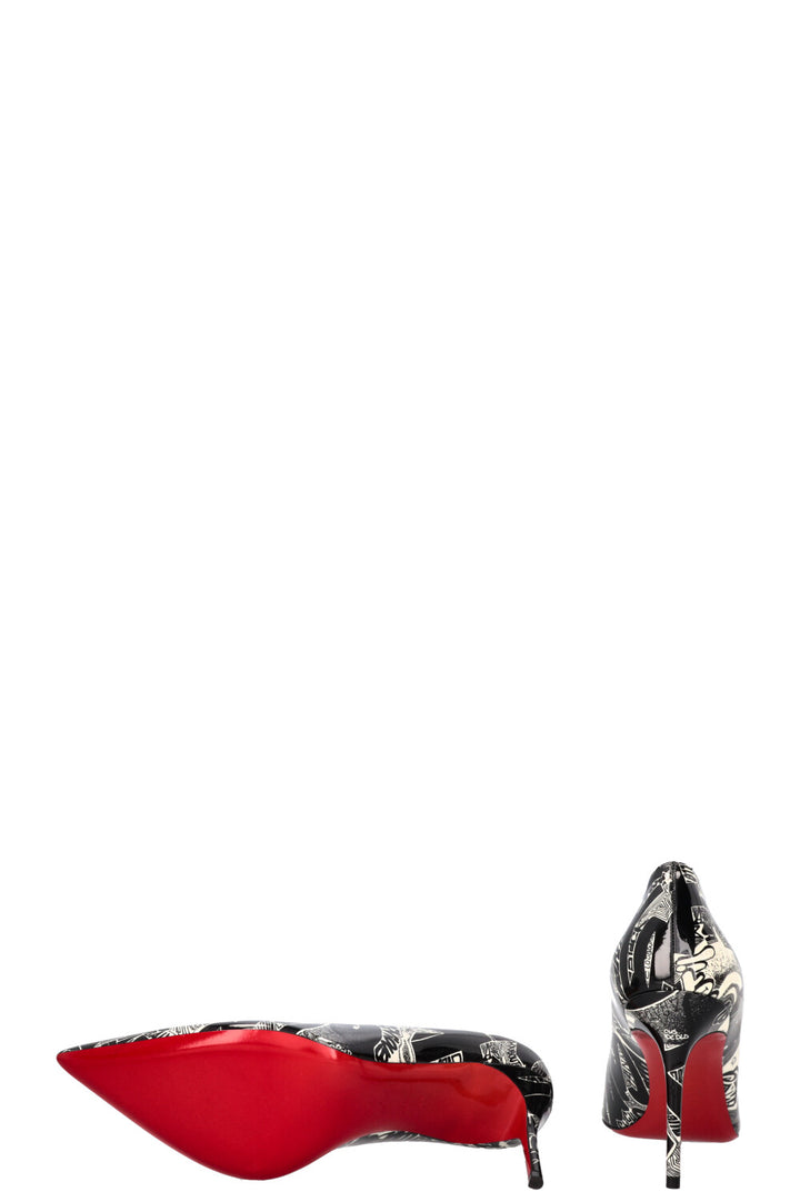 CHRISTIAN LOUBOUTIN Escarpins Pigalle Follies 100 Graffiti Cuir verni