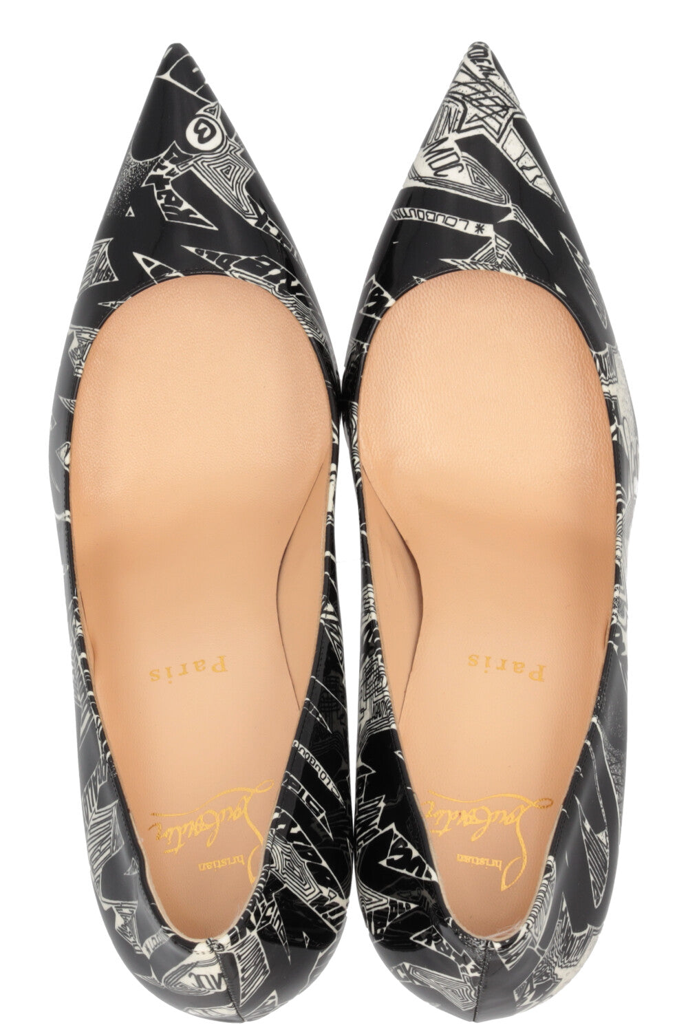 CHRISTIAN LOUBOUTIN Escarpins Pigalle Follies 100 Graffiti Cuir verni
