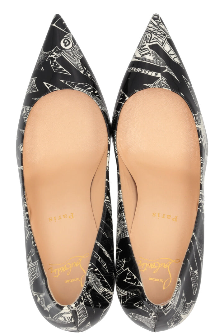 CHRISTIAN LOUBOUTIN Escarpins Pigalle Follies 100 Graffiti Cuir verni