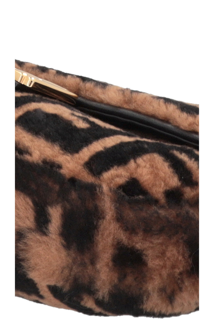 FENDI Zucca Shearling Baguette Bag