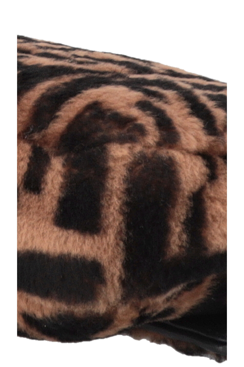 FENDI Zucca Shearling Baguette Bag