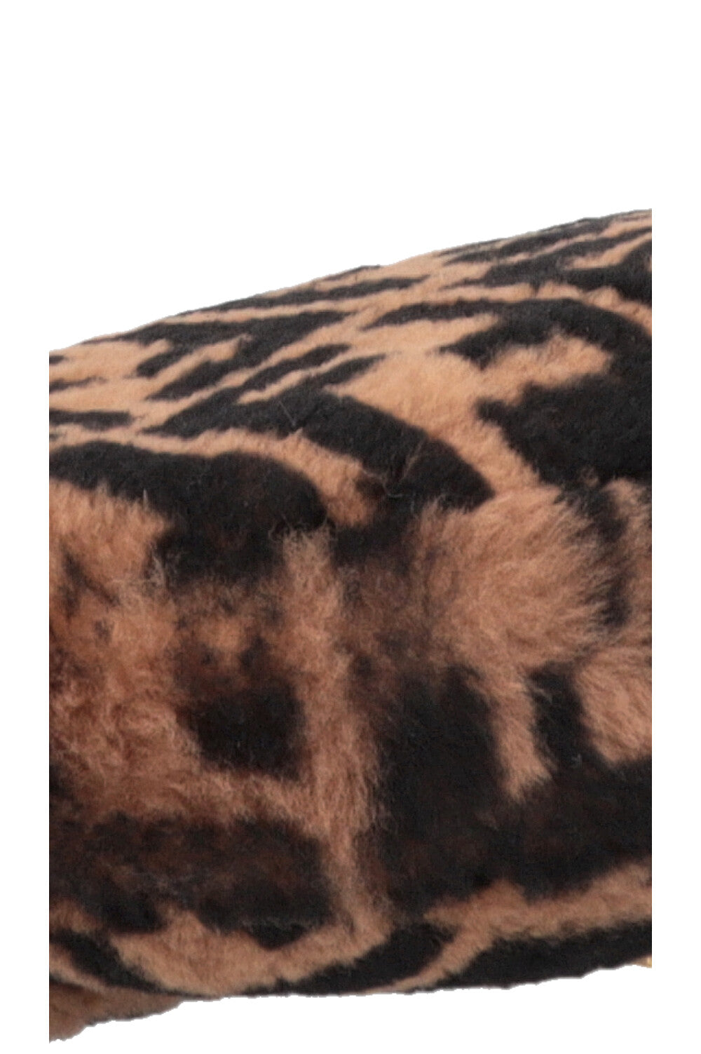 FENDI Zucca Shearling Baguette Bag