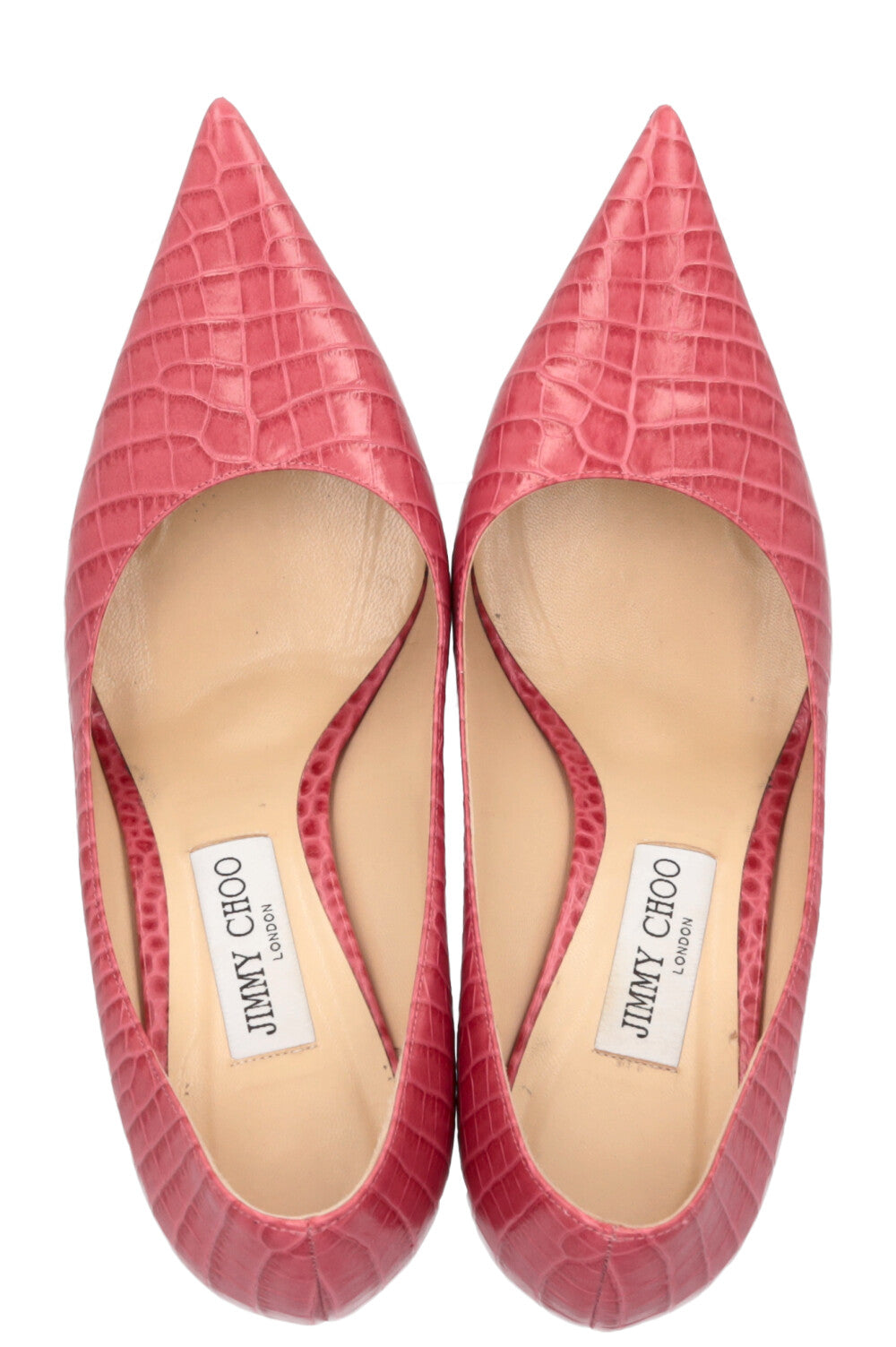 JIMMY CHOO Croco Embossed Heels Pink