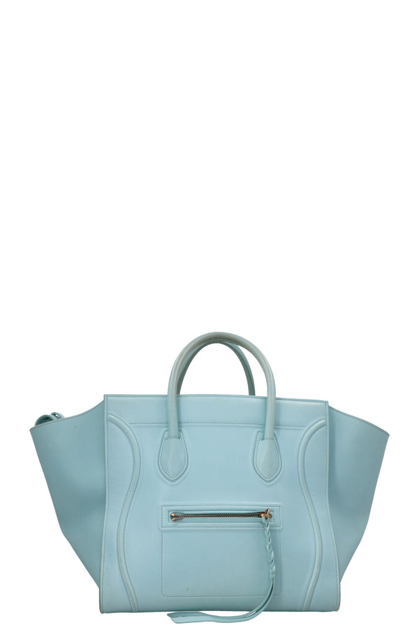Sac cabas CELINE Mini Luggage bleu glacier