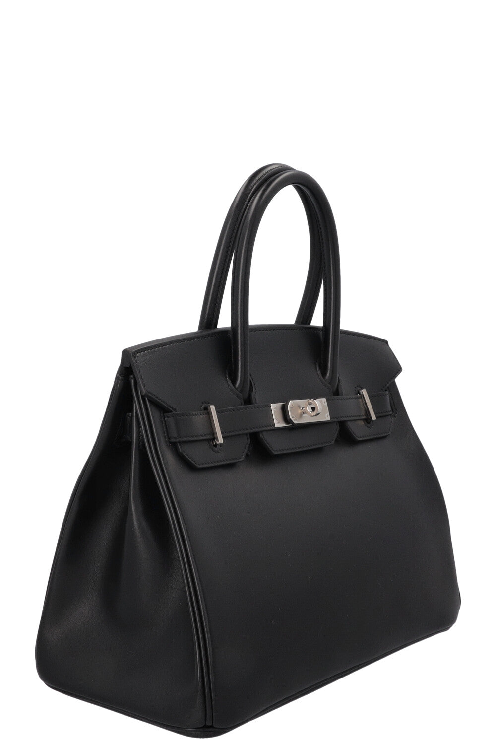 HERMÈS Birkin 30 Retourne Veau Tadelakt Noir Palladium