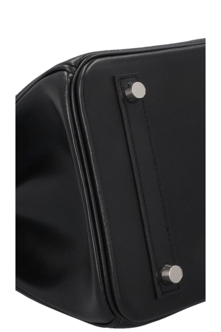 HERMÈS Birkin 30 Retourne Veau Tadelakt Noir Palladium