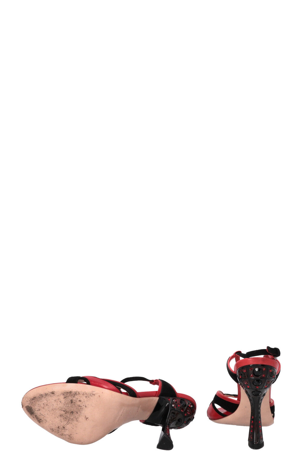 MIUMIU Crystal Strappy Sandals Suede