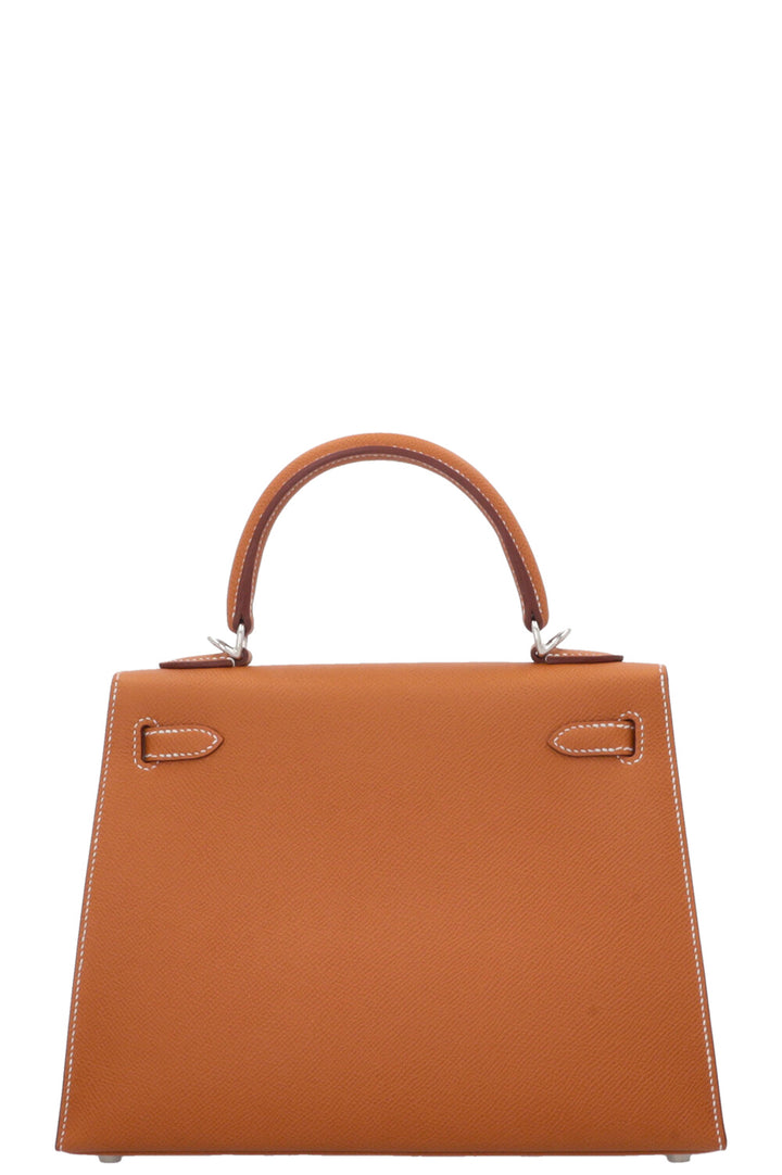 HERMÈS Kelly 25 Sellier Epsom Gold Palladium