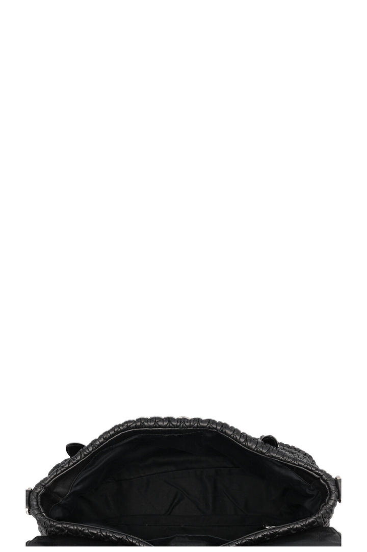 MIU MIU Turnlock Flap Top Handle Sac Matelasse Noir
