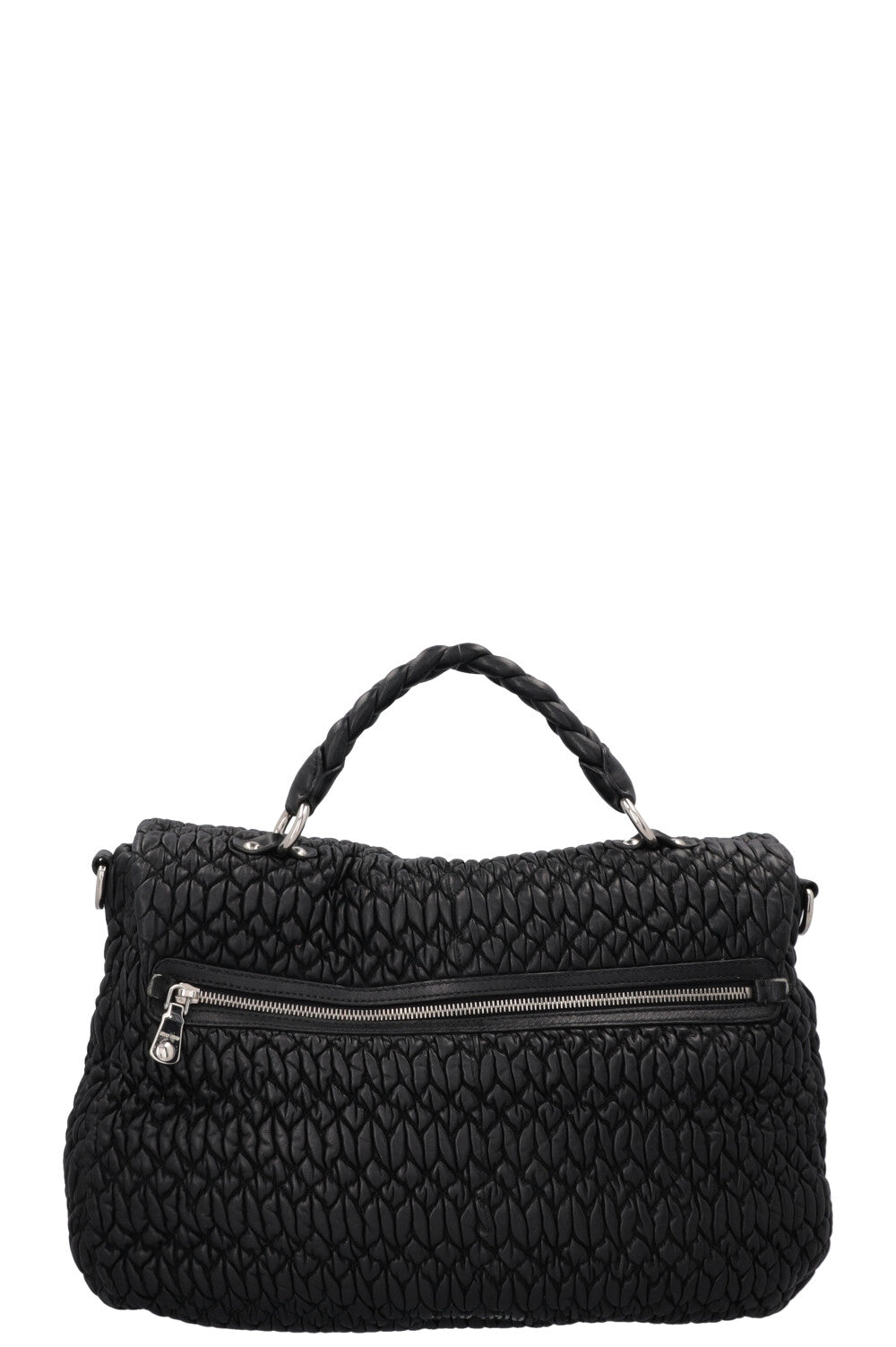 MIU MIU Turnlock Flap Top Handle Sac Matelasse Noir