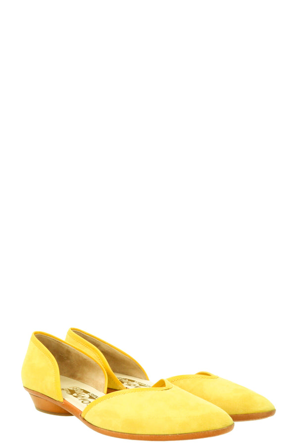 SALVATORE FERRAGAMO Flats Suede Yellow