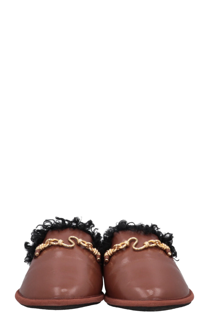 STELLA MCCARTNEY Ryder Fur Slippers Brown