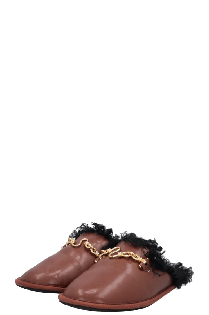STELLA MCCARTNEY Ryder Fur Slippers Brown