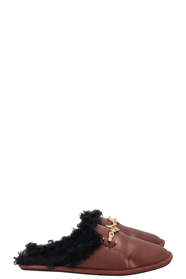 STELLA MCCARTNEY Ryder Fur Slippers Brown