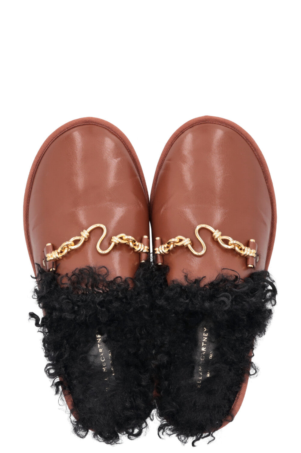 STELLA MCCARTNEY Ryder Fur Slippers Brown