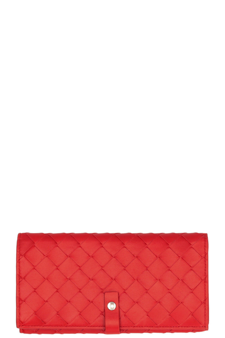 BOTTEGA VENETA Portefeuille long Intrecciato Rouge