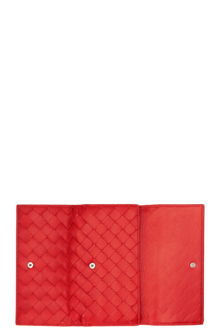 BOTTEGA VENETA Portefeuille long Intrecciato Rouge