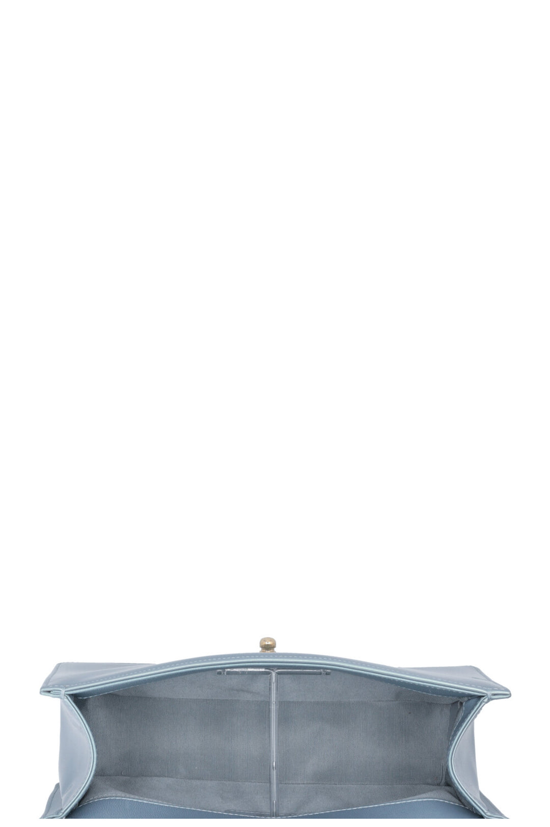 CHANEL Boy Bag Medium Patent Iridescent Blue