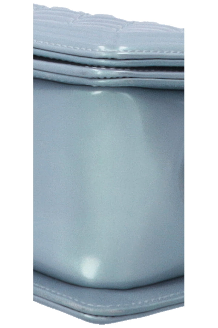 CHANEL Boy Bag Medium Patent Iridescent Blue