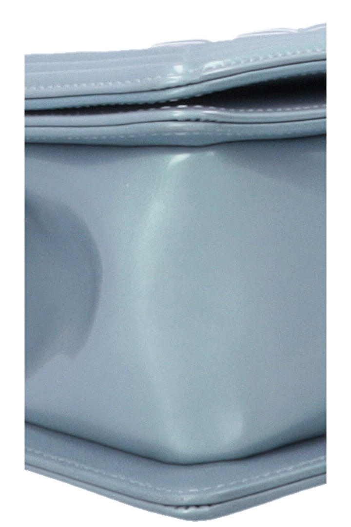 CHANEL Boy Bag Medium Patent Iridescent Blue