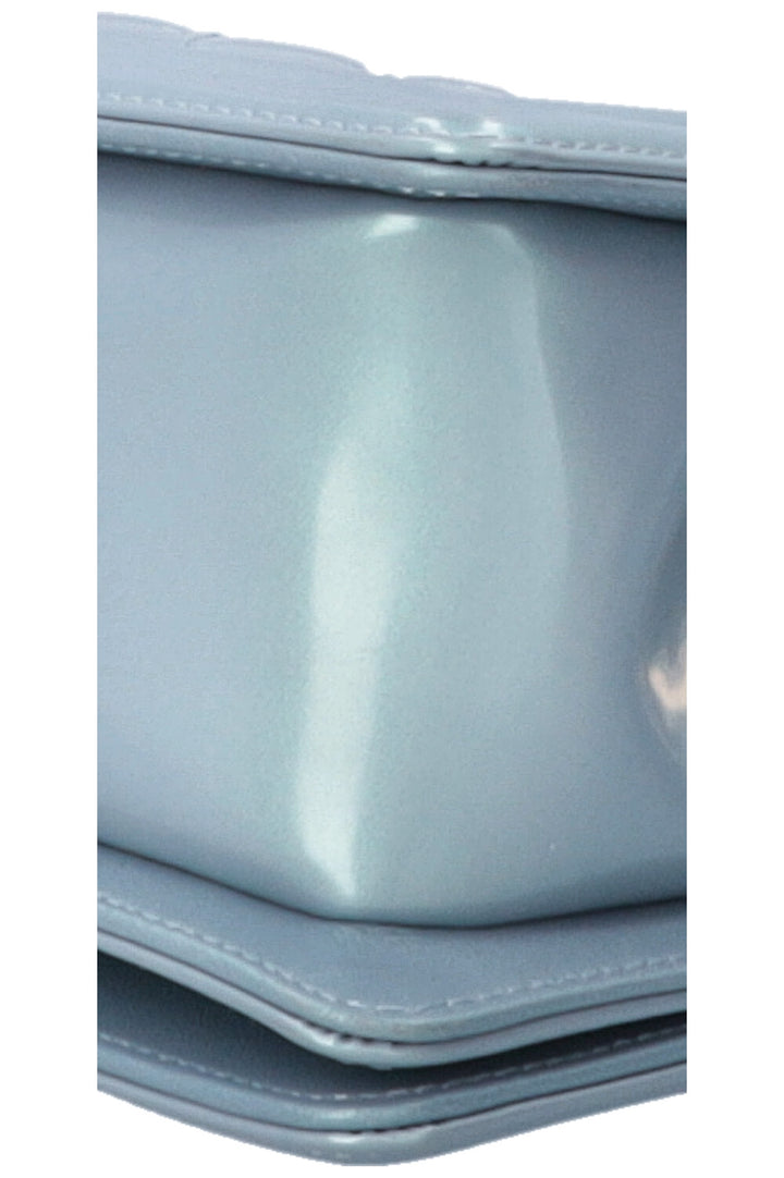 CHANEL Boy Bag Medium Patent Iridescent Blue