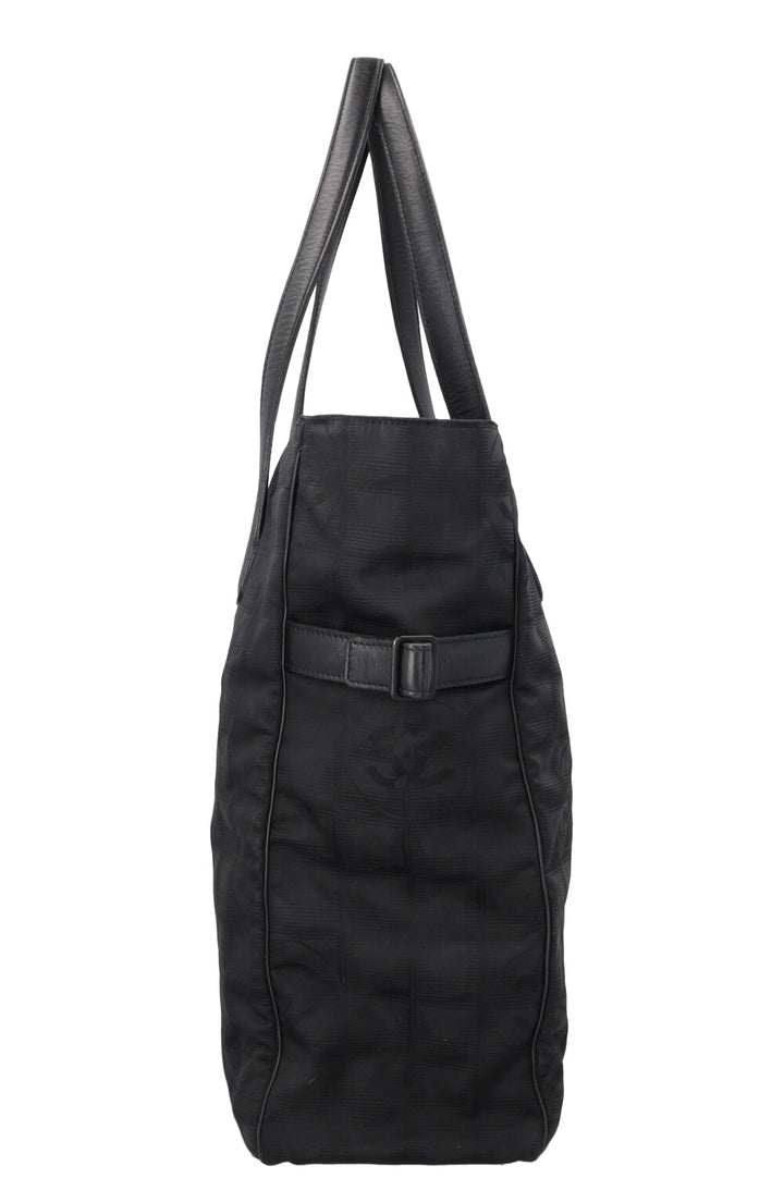 CHANEL New Travel Line Tote Bag Canvas Black