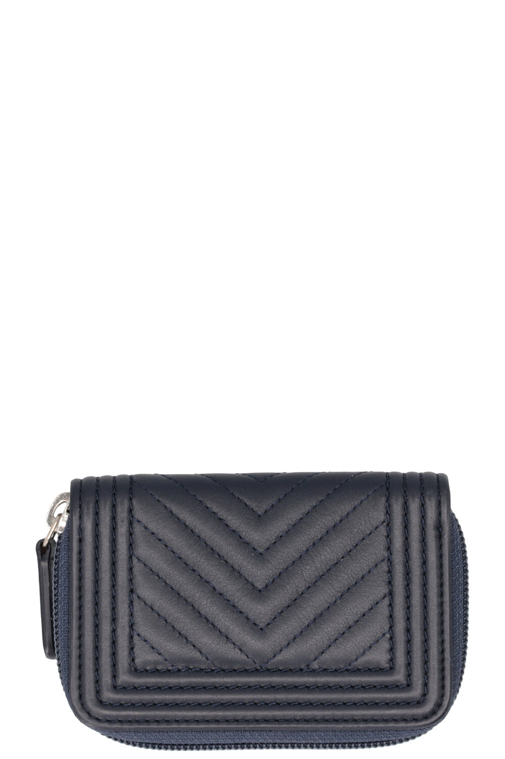 Porte-cartes zippé CHANEL Boy marine