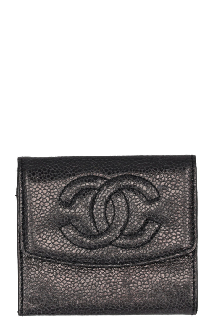 CHANEL Portefeuille Monnaie Caviar Noir