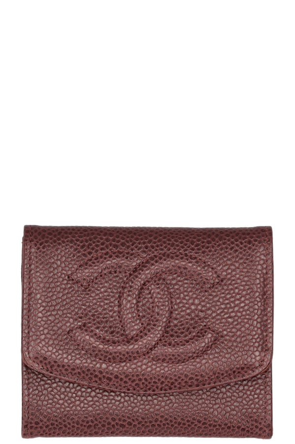 CHANEL Portefeuille Monnaie Caviar Marron