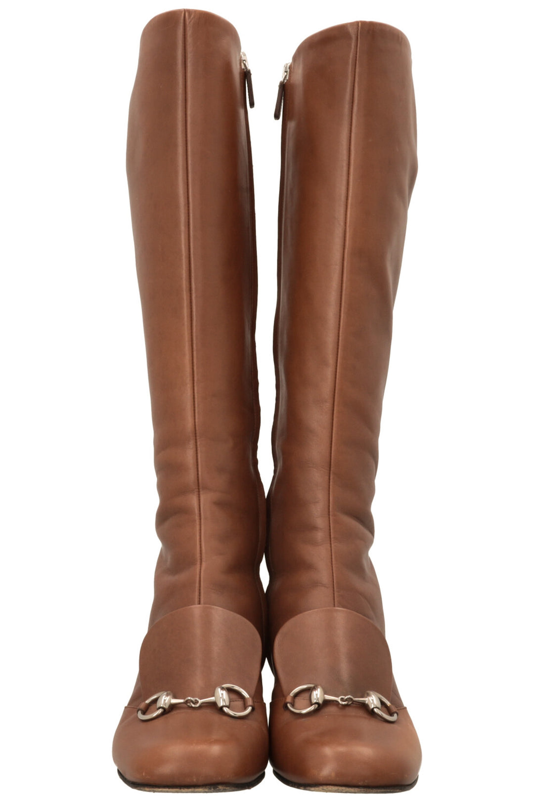 GUCCI Regent Horsebit Knee High Boots Brown