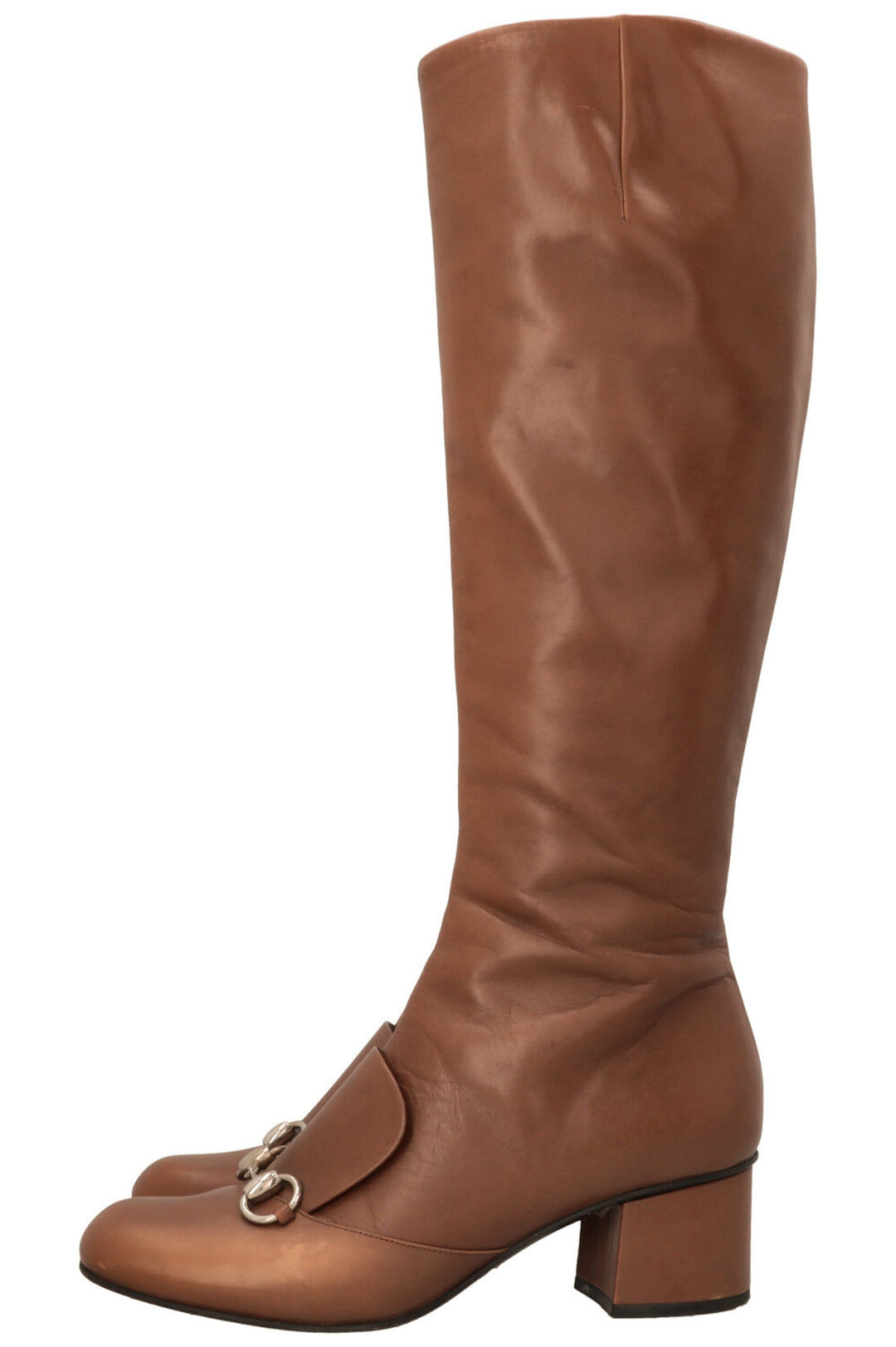 GUCCI Regent Horsebit Knee High Boots Brown