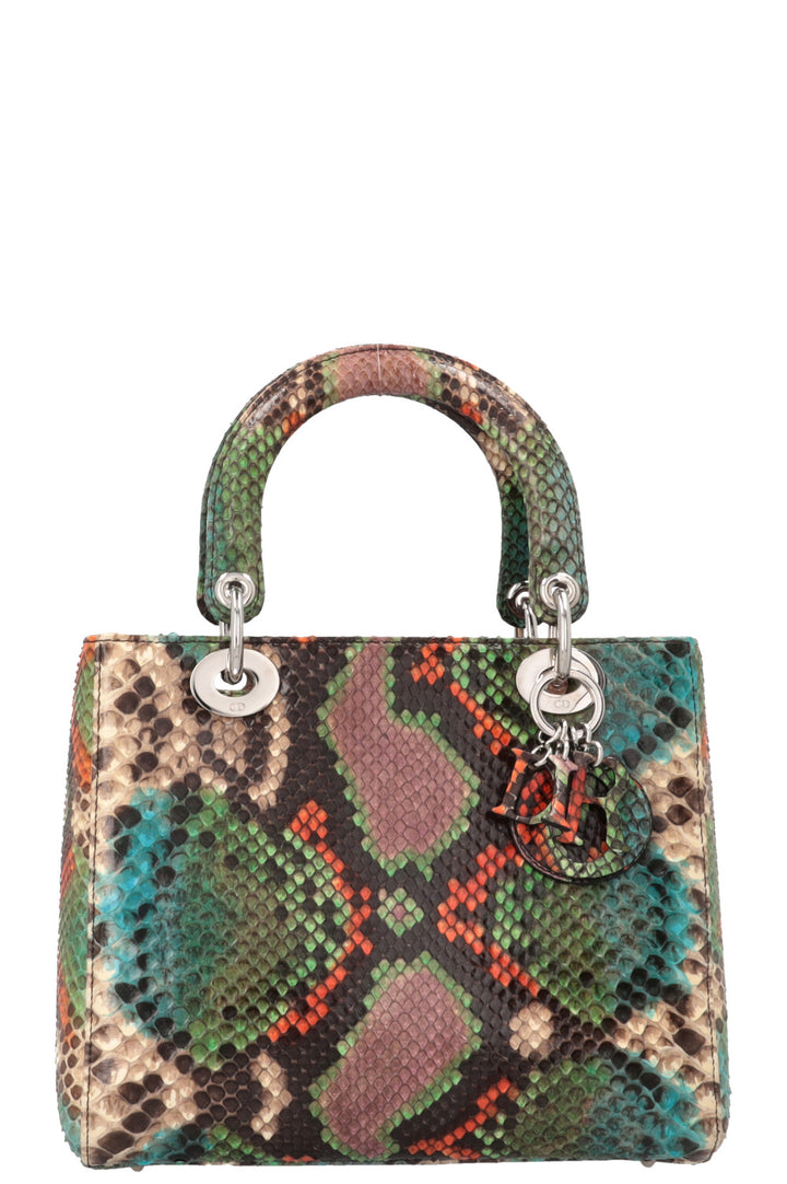 CHRISTIAN DIOR Lady Dior Medium Python Multicolore